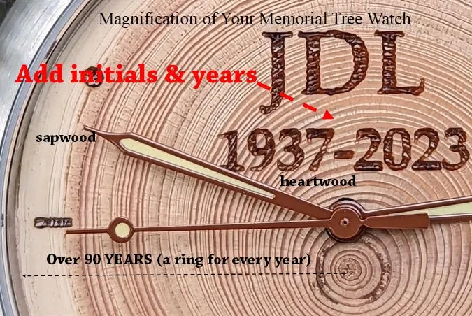 Living Tree Urn Watch Memorial Gift.  Crafted from the branch of a living tree.