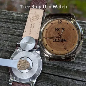 Living Tree Urn Watch Memorial Gift.  Crafted from the branch of a living tree.