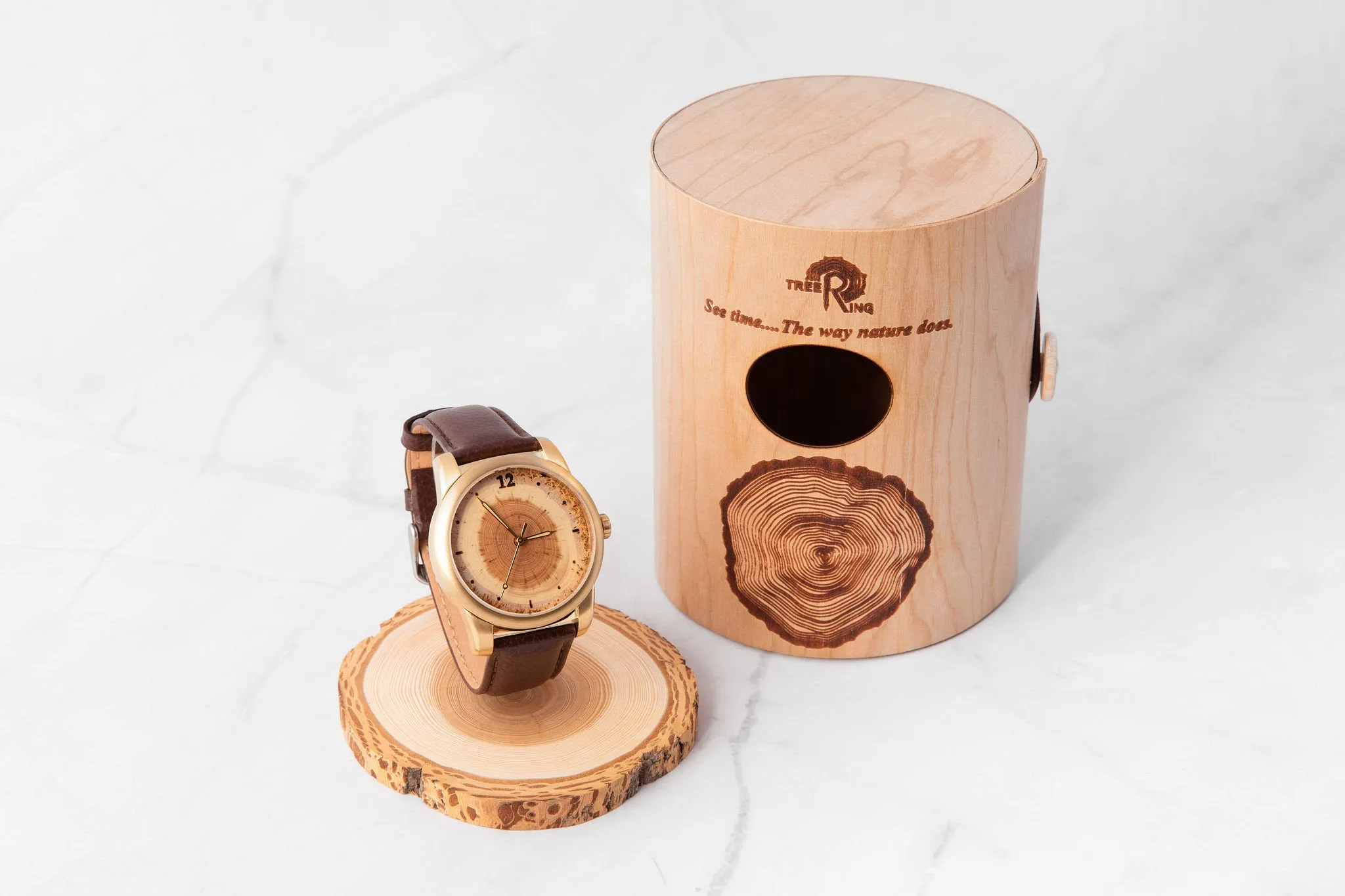 Living Tree Urn Watch Memorial Gift.  Crafted from the branch of a living tree.