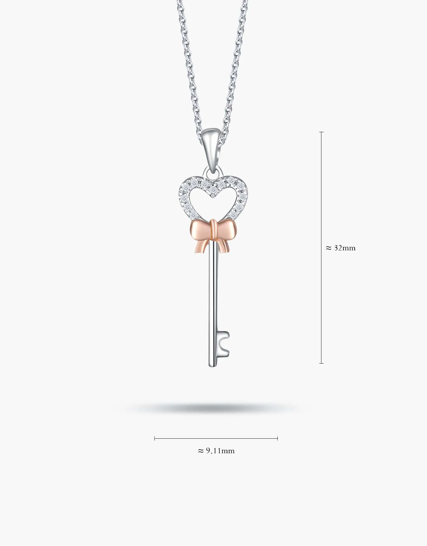 LVC Cheri Bow Heart Key Pendant