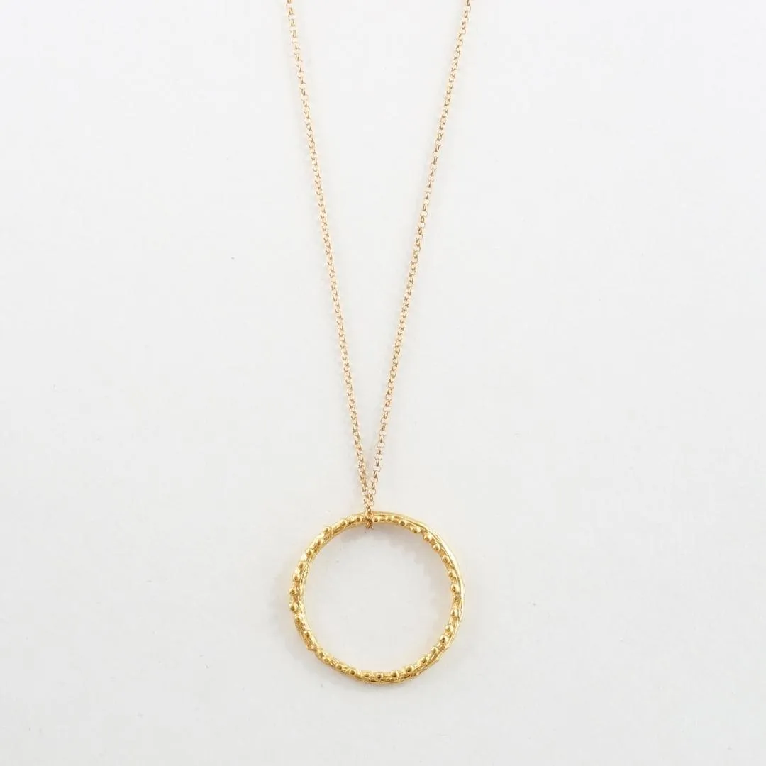 Medium twig hoop with dewdrops - sparkling necklace - silver 925 - gold plated