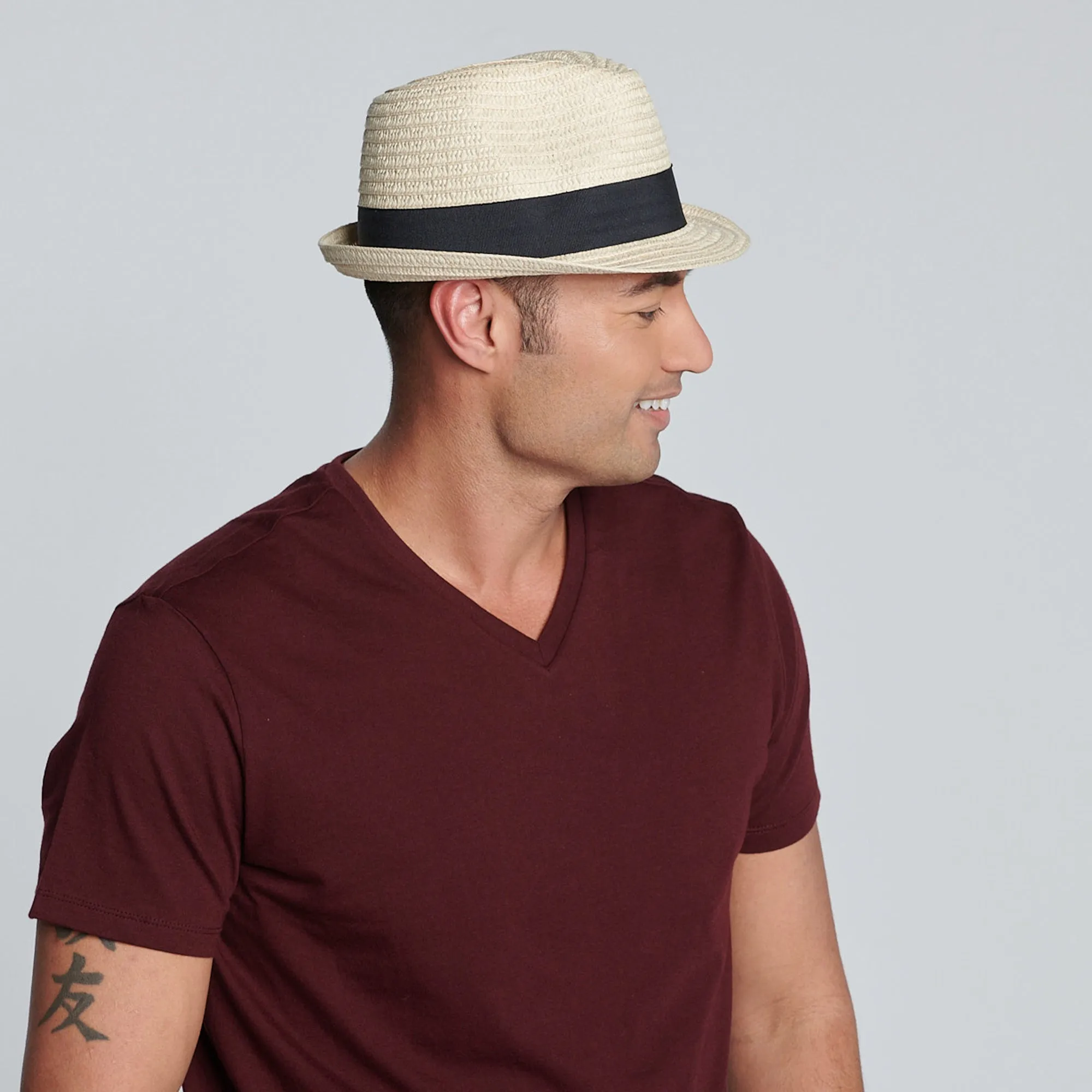 Mens Ultrabraided Fedora with a Grosgrain Band