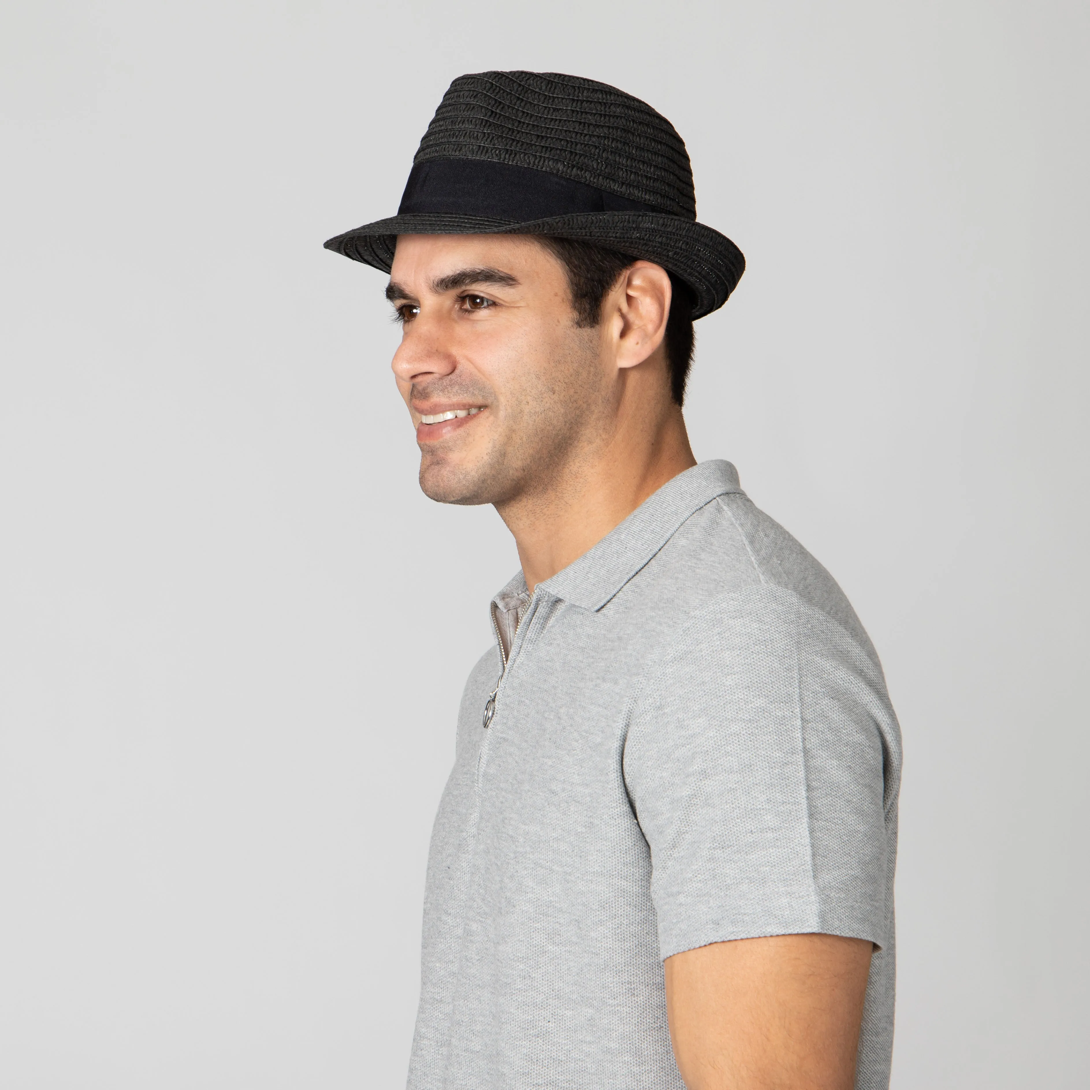 Mens Ultrabraided Fedora with a Grosgrain Band