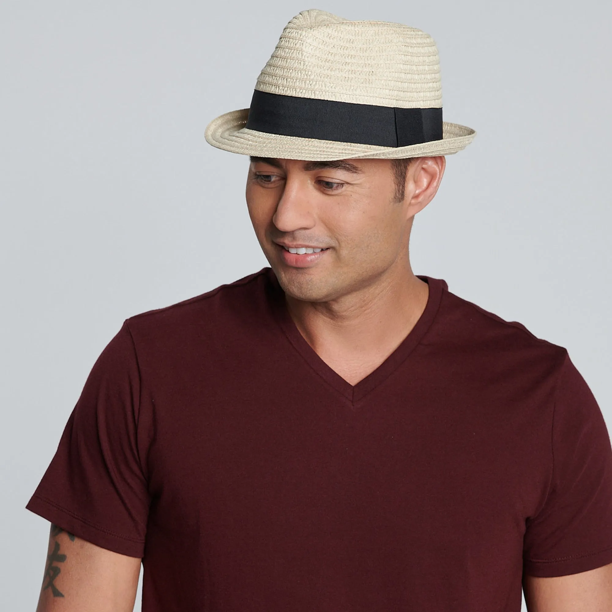 Mens Ultrabraided Fedora with a Grosgrain Band