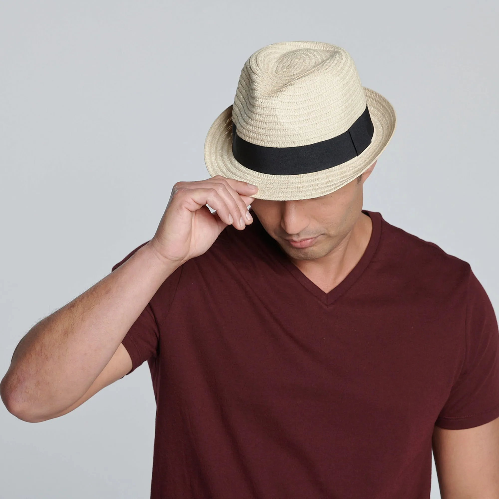 Mens Ultrabraided Fedora with a Grosgrain Band