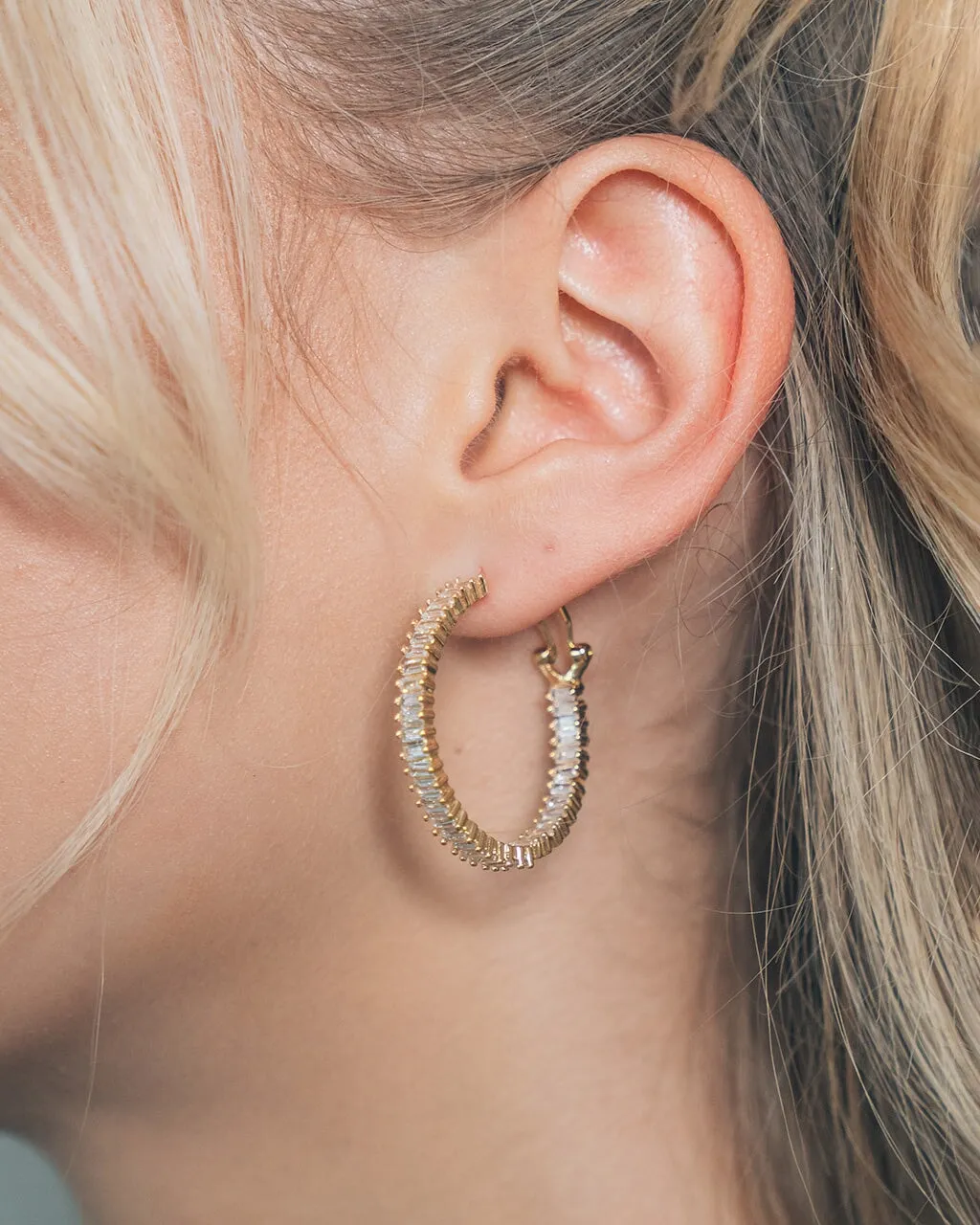 Mischa CZ Statement Hoop Earrings