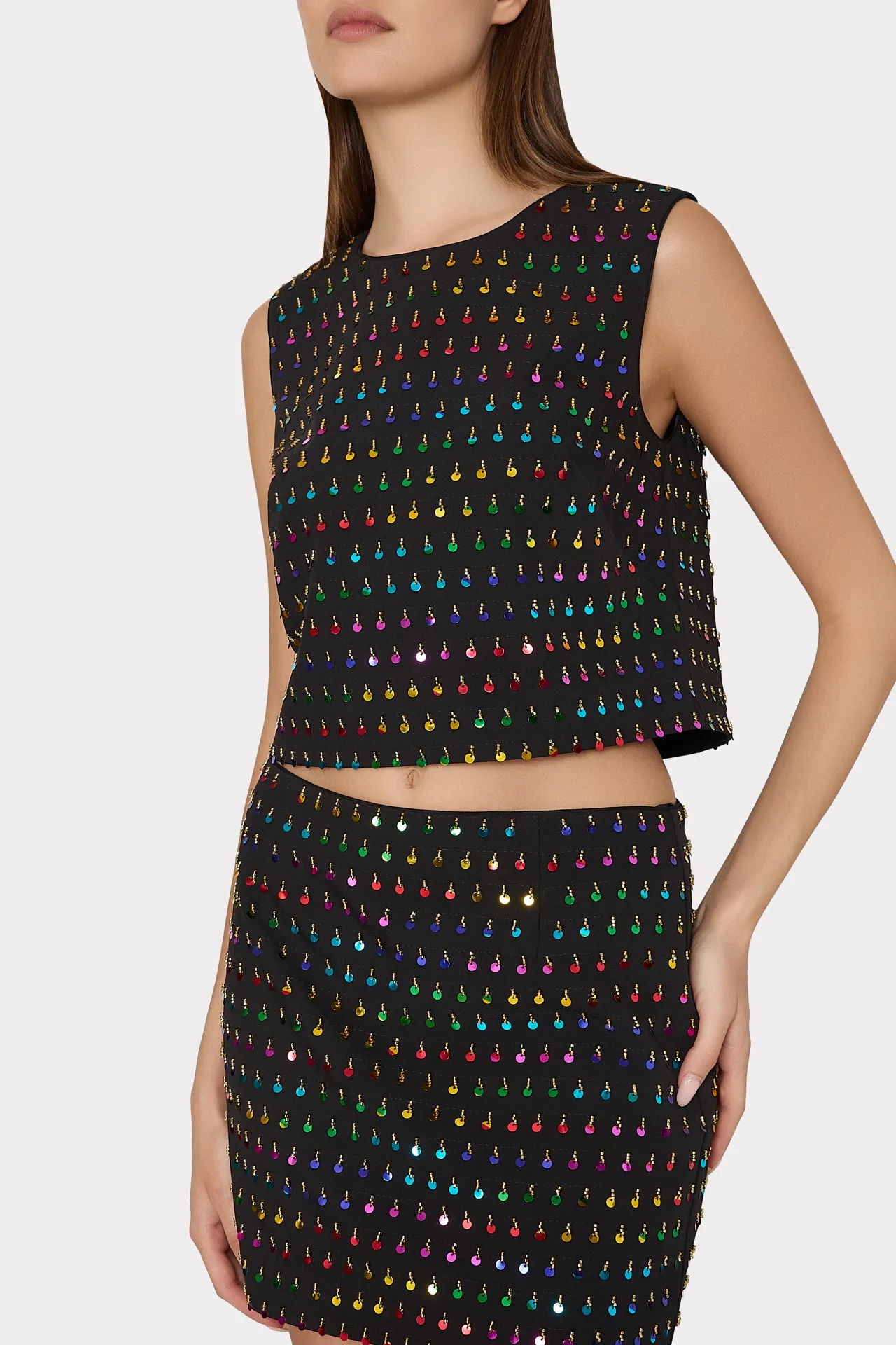 Modern Mini Beaded Sequin Skirt