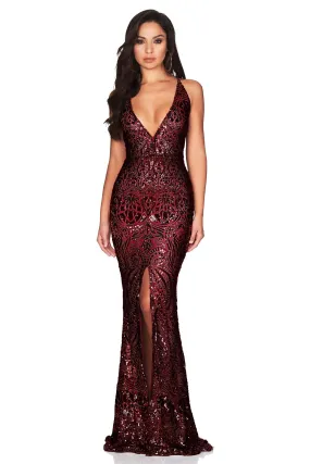 NOOKIE Shanina Plunge Gown (Wine) - RRP $499