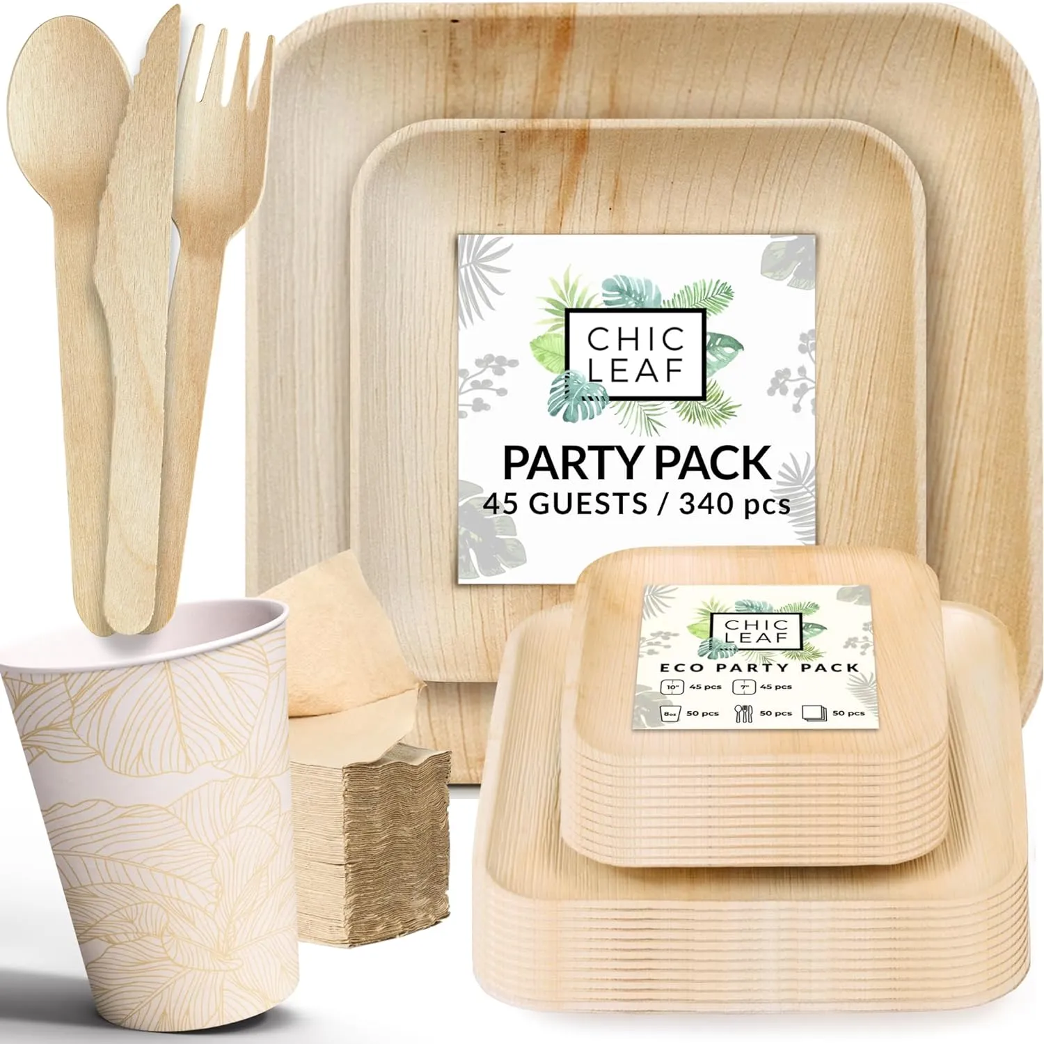 Palm Leaf Disposable Plates - Compostable & Biodegradable