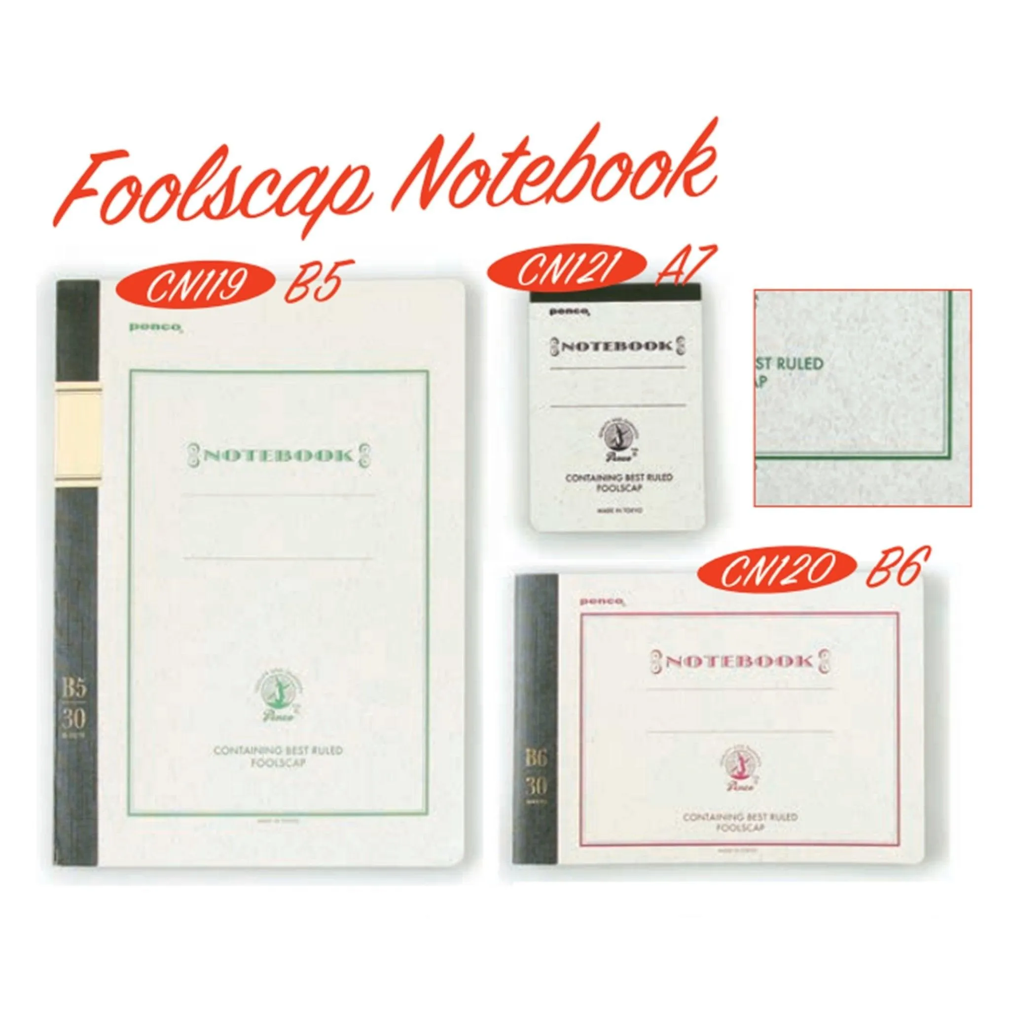 (Pre-Order) HIGHTIDE PENCO FOOLSCAP NOTEBOOK A7 B6 B5 CN12