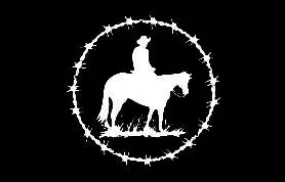 "Barbwire Ring with Cowboy" High Performance Vinyl Decal