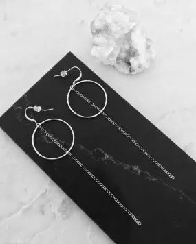 Ring Chain Earrings  - Sterling Silver