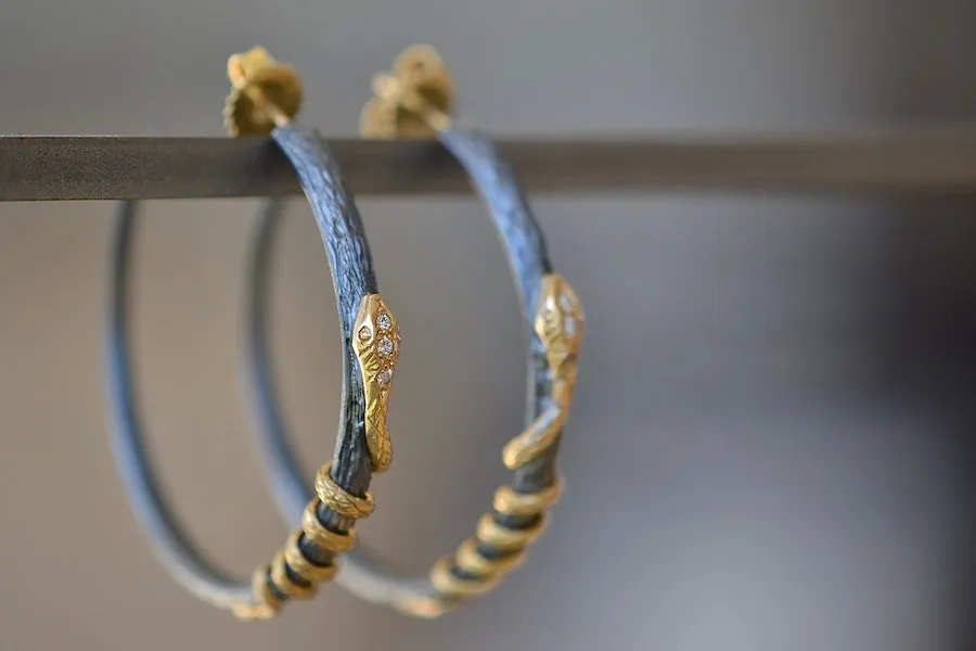 Snake Hoop Earrings