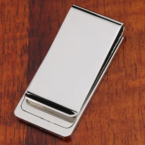 Stainless Steel Koa Wood Inlaid Money Clip