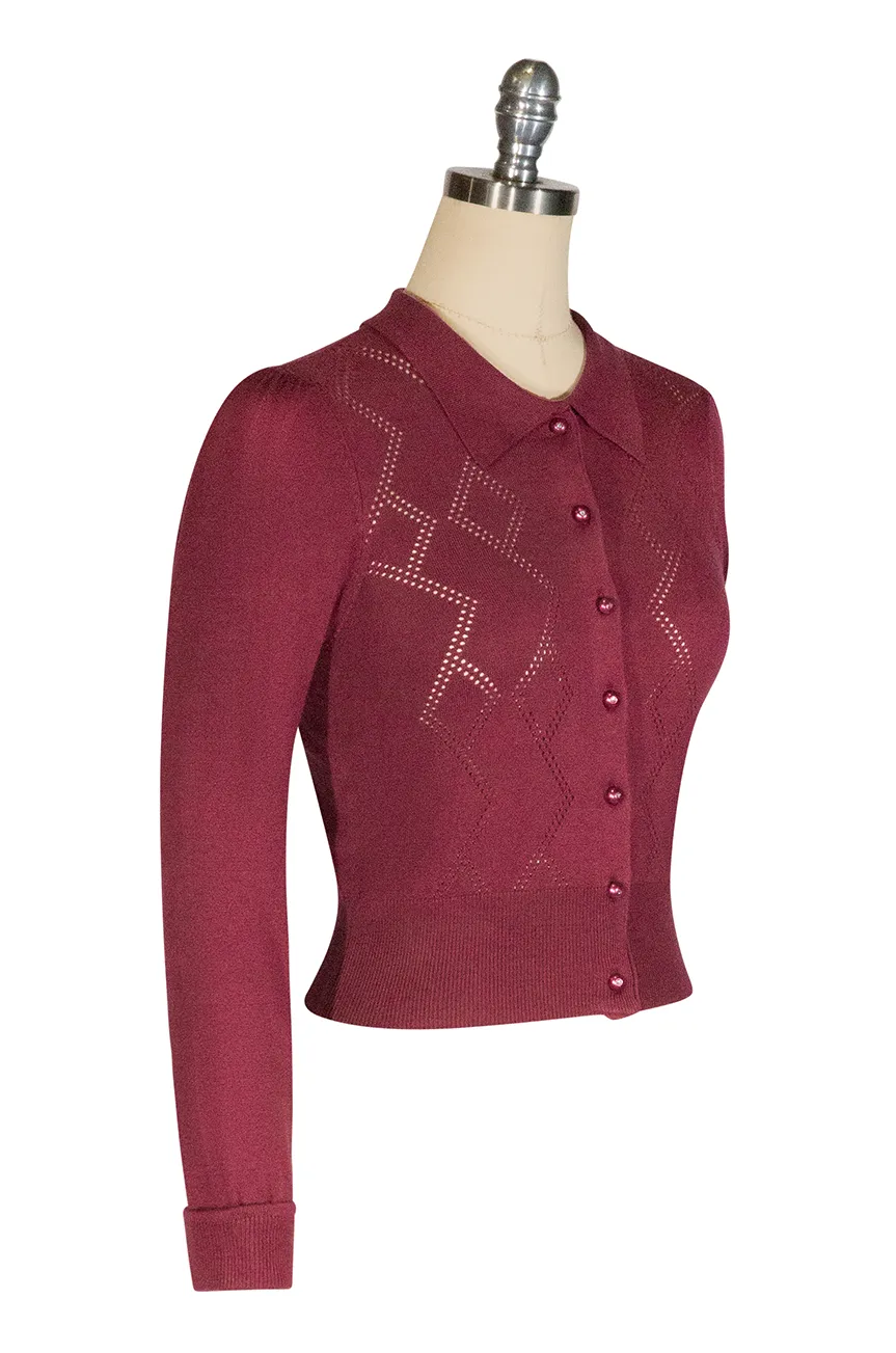 Tapestry Cardigan (Burgundy)